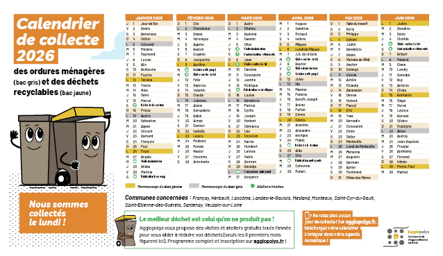 Calendrier secteur 1