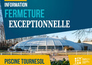 Piscine Tournesol : fermeture exceptionnelle